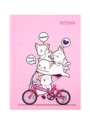 Записная книжка А6 64л кл. "Котята" 7БЦ, мат.ламинация, выб.лак., блестки «Золото»