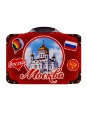 Магнит с чемоданом Москва. Храм Христа Спасителя 7,5x5,6   3546938