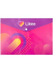 Папка-конверт А4 на кнопке "Likee" пластик