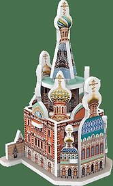 Сборная модель, 3D пазл Храм Спас на Крови,14 дет., 5,4*4,6*8,3см
