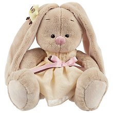 Игрушка мягкая Budi Basa, Зайка Ми в желтом платье и совенком на ушке (малая), 15см