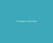 Стихи с натуры