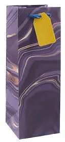 Пакет бутылочный 12*12*34,5 "Темный мрамор" бум.мат.ламинат