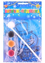 Набор для творчества Витраж Снеговик (игрушка в пакете с ручкой)  В-7338