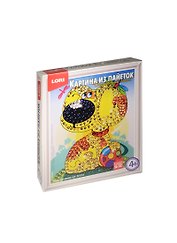 Набор для творчества LORI Картина из пайеток Игривый щенок
