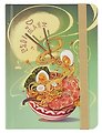 Книга для записей А6 64л тчк. "АППЕТИТНЫЙ РАМЕН" 7БЦ, фикс.резинка