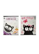 Тетрадь 18л кл. "My cat Pip. Любознательный кот" мел.картон, выб.лак, перламутр, ассорти, Unnika