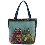 Сумка-шоппер на молнии Два кота (Солнце и Луна) (40х40) (текстиль)