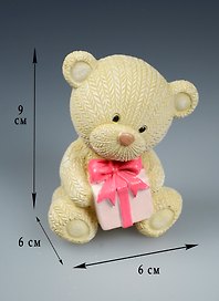 Мишка с подарком полирезина (9см) (44415)