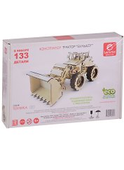Деревянный конструктор Трактор Бульдог (Б-1) (133 дет.) (Техника) (коробка) (5+) (Lemmo)