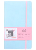 Книга для записей А5 120л тчк. "JOY BOOK. Blue" тв.переплет, иск.кожа, скр.углы, ляссе, фикс.резинка, карман на задн.форзаце, наклейки 3л