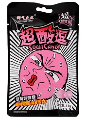 Леденцы кислые NEW WELLLAND Sour Candy со вкусом клубники, 23г