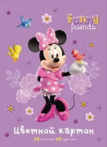 Картон цветной 10цв 10л А4 "Mickey Mouse Club House for girls" (сер+зол), Disney