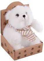 Мишка белый в крафт коробке