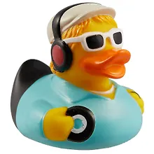 Игрушка для ванной, уточка резиновая FUNNY DUCKS "Уточка диджей" (1892)