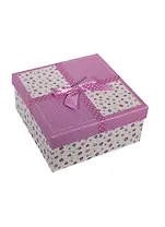 Коробка подарочная 15,6*15,6*7см, картон, декор.бант, сиреневая, Хансибэг