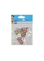 Пуговицы деревянные с 2 отверстиями (BUT-1-14) (11021400) (d=1,5см) (12шт) (неск. видов) (упак