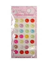 Наклейки цветки-полубусины, 32 шт, 1.2 см, микс цветов