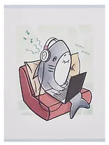 Тетрадь А4 48л кл. "Клац-клац" скрепка, мел.картон, выб.лак