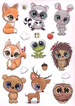 Декоративные наклейки "Лесные зверюшки"