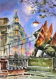 Репродукция в рамке Канал Грибоедова.Банковский мост м/ф [ХА60-028 (рам)]