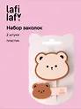 Набор заколок Kawaii Мишки матовые (2шт) (пластик) (12-03907-B13) (Lafilaf)