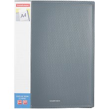 Папка 30ф А4 "Diamond Original" пластик, карман на корешке, серый, Erich Krause