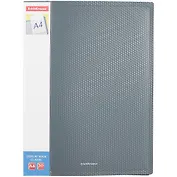Папка 30ф А4 "Diamond Original" пластик, карман на корешке, серый, Erich Krause