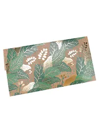 Конверт для денег Dream Cards Без текста (листья, крафт+тиснение) КТ-0029