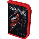 Пенал 1отд. "Бэтмен" прямоугольный 19.5*13,5см, покрытие текстиль, c наполнением (17 предметов), Proff