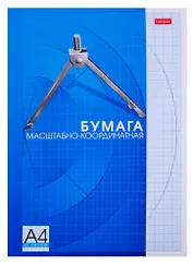 Бумага миллиметровая А4 20 листов, голубая сетка, склейка