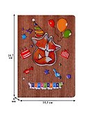 Открытка Две лисички С днем рождения (дерево) (otk004) - 1