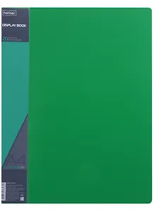Папка 20ф А4 "STANDARD" пластик 0,6мм, зеленая - 0