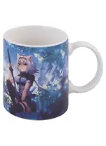 Кружка Аниме Девушка-волшебница с бабочками (Сёдзё) (белая) (керамика, деколь) (330мл) (коробка)