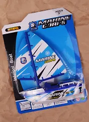 Катер эл. с парусом Полиция (311-96) (блистер) (3+) (эл. пит. не входят в компл.)