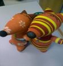 Сувенир, игрушка, Могл-Тойз, "Носок - Лиса"