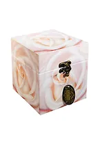 Шкатулка квадратная дерево Белая роза (14х12х12) (456893)