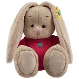 Игрушка мягкая Budi Basa, Зайка Ми в малиновой футболке с пуговкой (малыш) 15см SidX-252