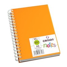 Блокнот для эскизов А6 50л "Notes" 120г/м2, оранж.пласт.обл, спираль, Canson