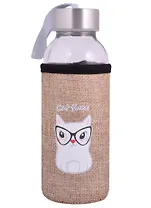 Бутылка в чехле джут Котик Cat time (стекло) (300мл) (12-7599-M300-037)