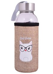 Бутылка в чехле джут Котик Cat time (стекло) (300мл) (12-7599-M300-037)