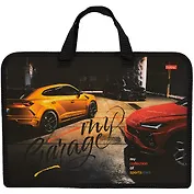 Папка для тетрадей А4 "Автопанорама" 34*24,5*3,5см пластик, молния, текст.ручки