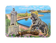 Магнит прессованный Ярославль Коллаж Памятник Ярославу Мудрому-Памятник медведю-Стрелка (10х7) (025-1-27K25)