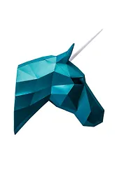 Набор для сборки полигональных фигур: Единорог (бирюзовый)
