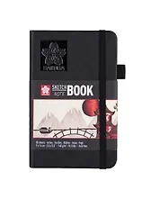 Скетчбук 9*14 80л "Sakura" черный, 140г/м2, тв.обл., Sakura