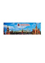 Магнит металл панорамный "Москва Панорама со Спасской башней и Храмом Василия Блаженного" (02-1-17-2)