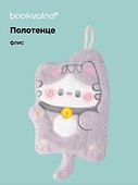 Полотенце Котик серый (флис) (25х18) (12-towel-202508-7) - 0