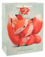 Пакет А4 33*26*10 "Обнимашки. Лисички" дет., бум.мат.ламинат