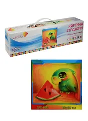 Картина стразами Попугай с арбузом (АЖ-368) (581199) (25х30см) (Алмазная живопись) (коробка)