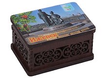ГС Шкатулка Ижевск Памятник Ижевским оружейникам  (дерево) (9,5 x 6,5 x 5,2 см)